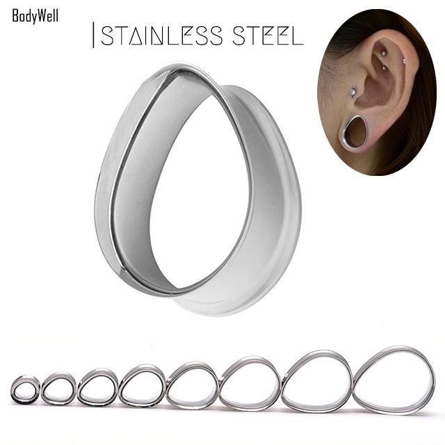 ボディピアス 2G 0G 00G 12mm ティアドロップ ダブルフレア ラージ