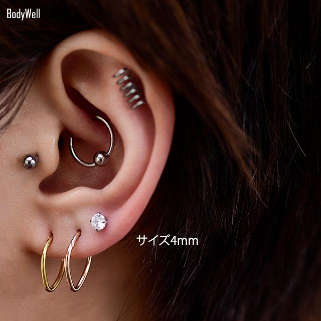 新品　FUZPPA クリスタル　シルク　ピアス♡ ボディピアス 16G プッシュピアス クリスタル 立爪 ジュエル