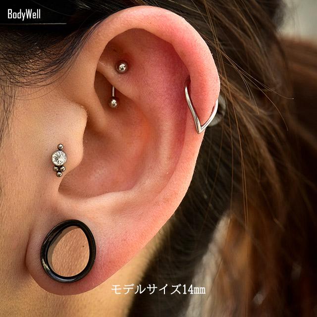 0G 00G 12mm ブラック ティアドロップ ダブルフレア ラージゲージ 拡張