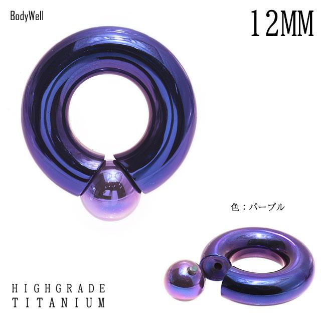 金属アレルギー対応 ボディピアス リングピアス 12mm(1/2") 全5色 高品質チタン ホールに優しい 付けやすい インターナルキャプティブリングピアスの画像