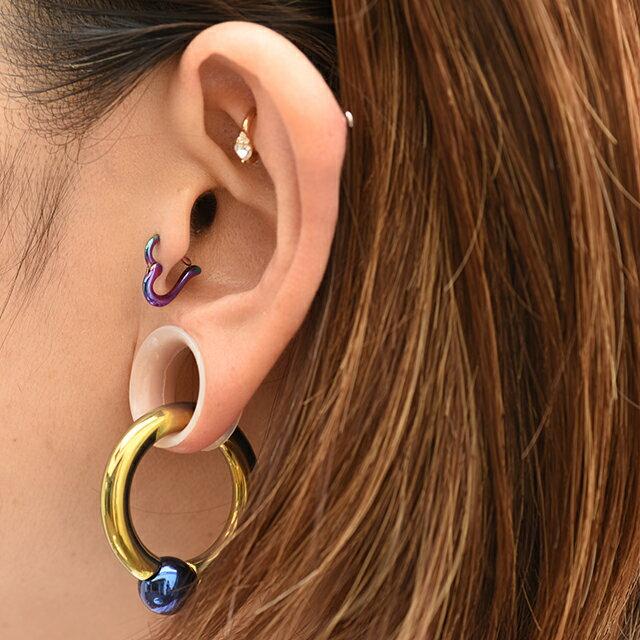 ワンタッチで簡単 レインボーチタン パカッとハート 16G＆12G 14G＆12G 