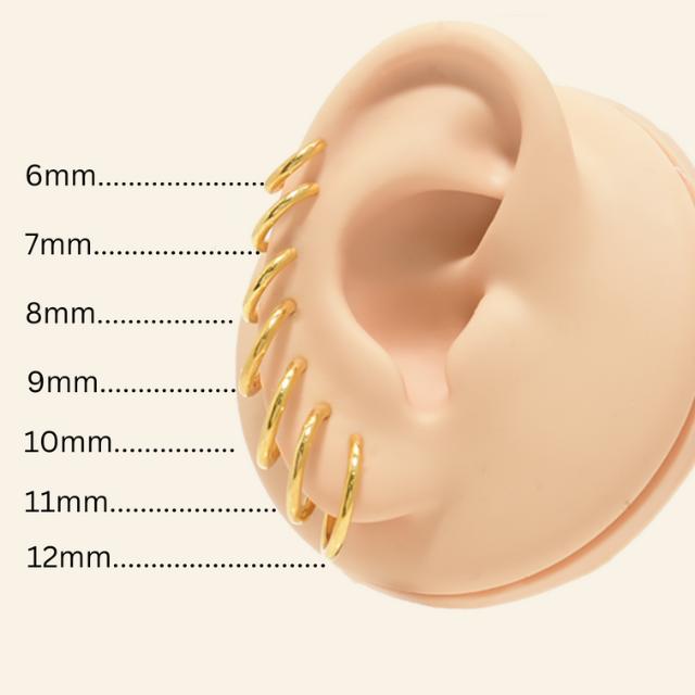 K18 16G 18金ゴールド イエローゴールド 内径8mm 18K 金属アレルギー