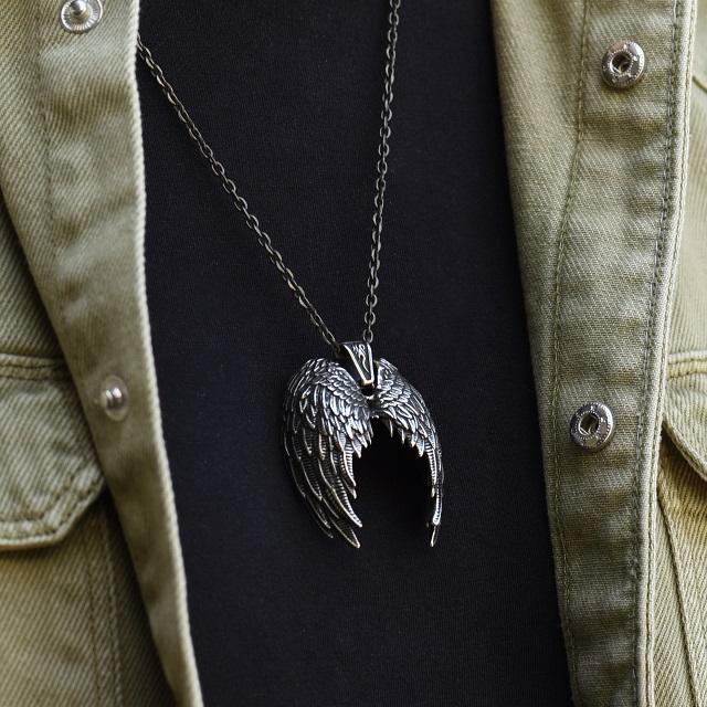 ブレスレット メンズ エンジェルウイング 天使の翼 フェザー ごつめ