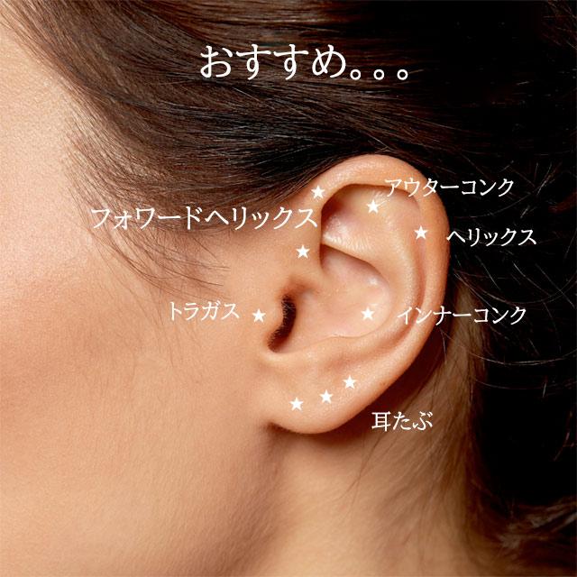 ボディピアス 16G 全12色 立爪 3サイズ 簡単 プッシュピアス