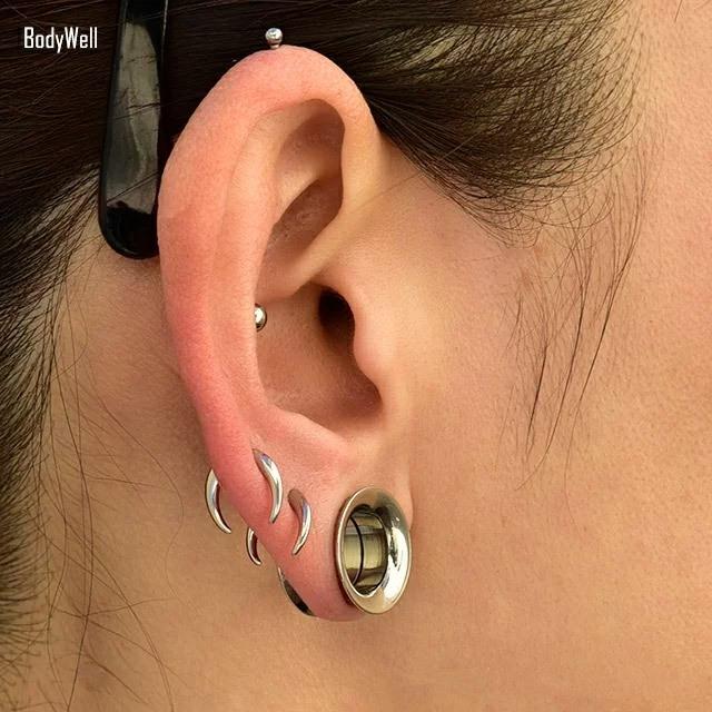 ボディピアス 10G 8G シンプル CLAW セプタムピアス フックピアス ロブ 軟骨ピアス ステンレスピアス 拡張ピアス｜bodywell｜06