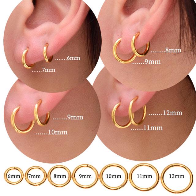 14G 24金ゴールドPVD コレなら簡単カチッと装着 セグメントリング