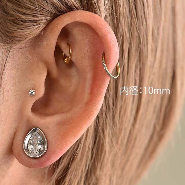 金属アレルギー対応 チタンピアス 16G ワンタッチで装着 ゴールド 小粒