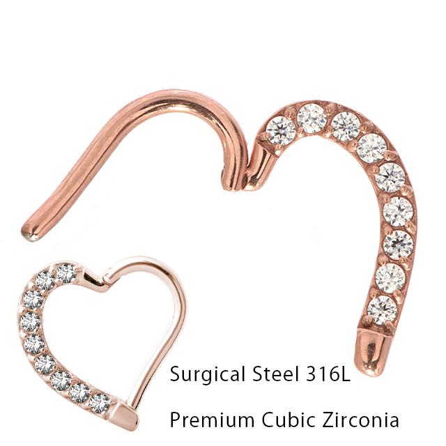 【新品未使用】golf wang ハート ピアス ボディピアス 18G 16G 14G ハート ワンタッチ セグメントクリッカー(1