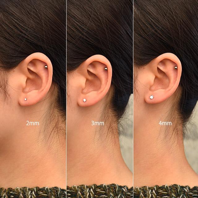 ボディピアス 16g ジルコニア ストーンピアス 軟骨ピアス ロブピアス