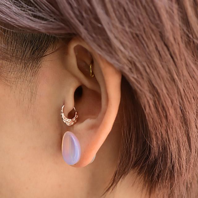 ワンタッチピアス 16g ピンクゴールド フィリグリー リングピアス