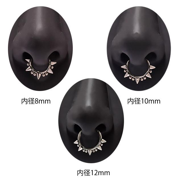 ワンタッチピアス 16G 14G チタンピアス スパイクボール クリッカー