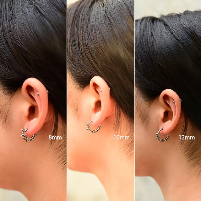 ワンタッチピアス 16G 14G チタンピアス スパイクボール クリッカー