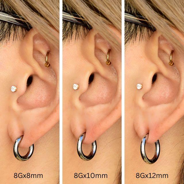 ボディピアス 8g 金属アレルギー対応 チタンピアス ワンタッチピアス