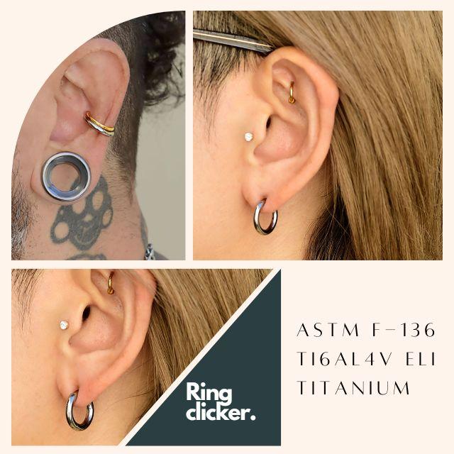 ボディピアス 8g 金属アレルギー対応 チタンピアス ワンタッチピアス