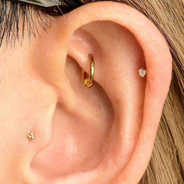 14K 14金イエローゴールド プッシュピアス 20G 18G 16G 14G MINI