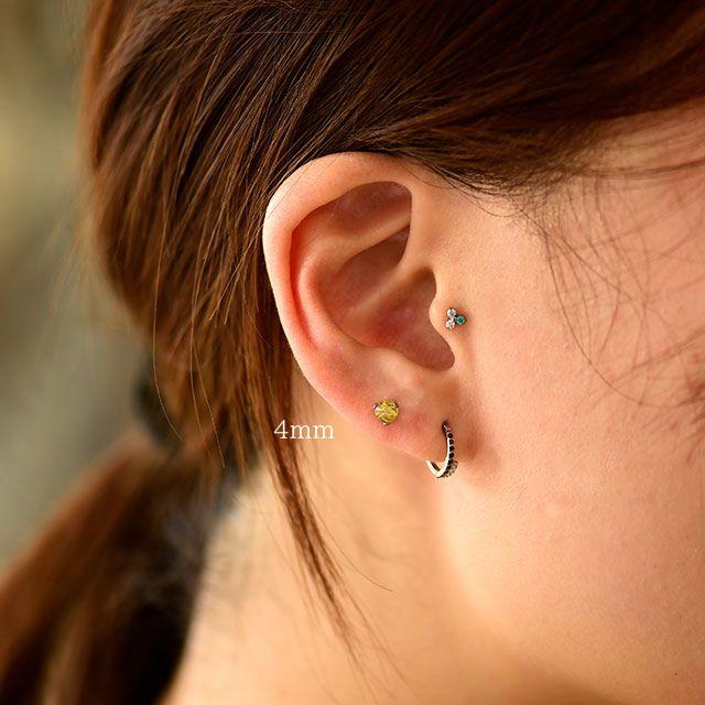 ルチルクォーツ 天然石ピアス 18G 16G 14G インターナル ラブレット