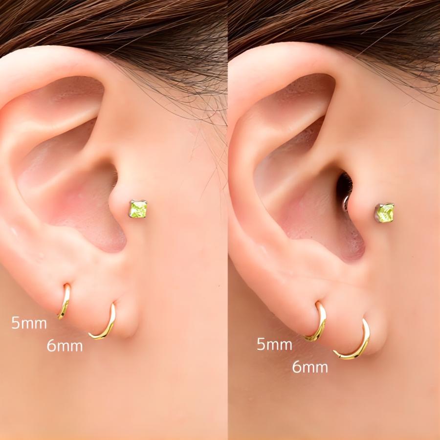 シェルピアス　K18 新品 K18 シェル フラワー ボディピアス│ルビー・エメラルド・ターコイズ