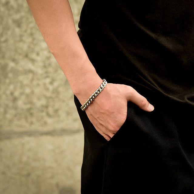 ブレスレット 喜平ブレスレット 19.5cm メンズ ステンレス ハイ