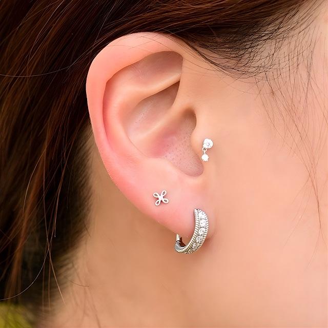 ワンタッチピアス 14G 8ストーン Oval ニッケルフリー ピアス