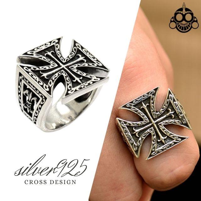 シルバー 指輪 メンズ リング WestCoast クロス バイカー アクセサリー