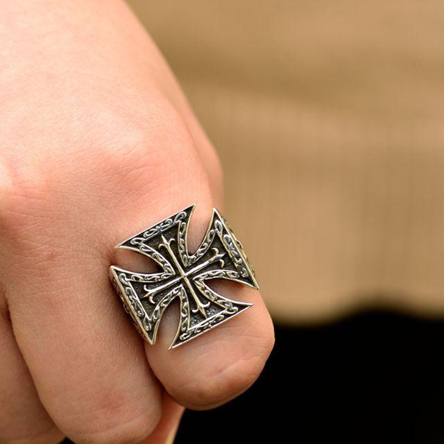シルバー 指輪 メンズ リング WestCoast クロス バイカー アクセサリー