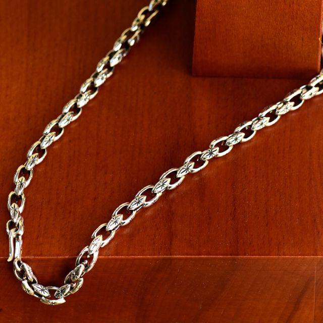 ネックレス メンズ シルバー925 Sterling Star 星 チェーン 55cm 幅7mm ネックレスチェーン 誕生日 記念日 プレゼントの画像