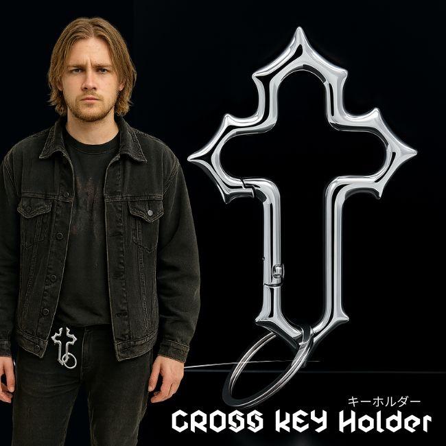 キーホルダー キーリング クロス 十字架 ロック ゴシック ストリート