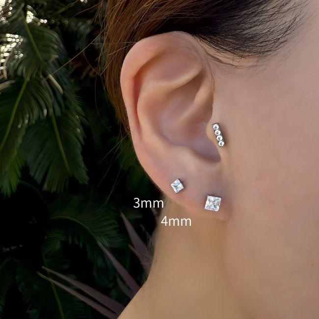 ボディピアス 18G 16G 14G 12G パーツのみ スクエア 立爪 プロング