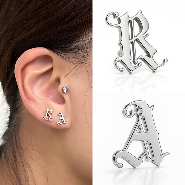 ボディピアス プッシュピアス 20G 18G 16G 14G old English Initial