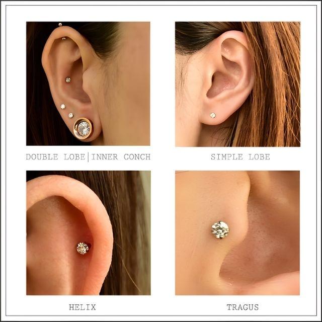 一粒ダイヤモンド ピアス 0.23ct 18G 16G 14G チタン 金属アレルギー対応 立爪 レディース 軟骨ピアス ヘリックス ロブ 上品 ギフトの画像