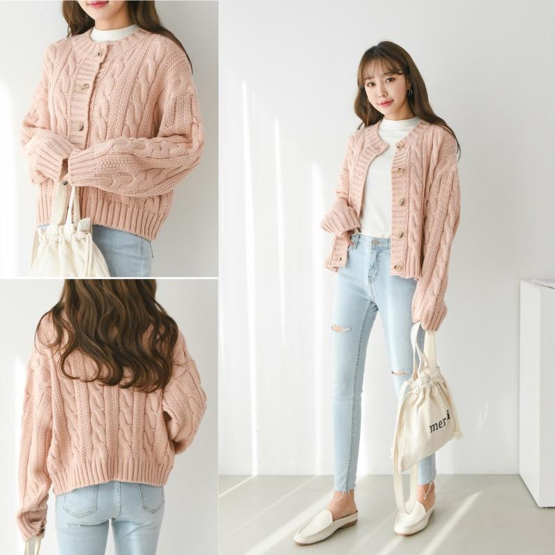 カーディガン ニット 韓国 ゆったり 大きめ トップス 長袖 レディース 春 おしゃれ かわいい ピンク ホワイト Knh 02 25 Boeun Apparel 通販 Yahoo ショッピング