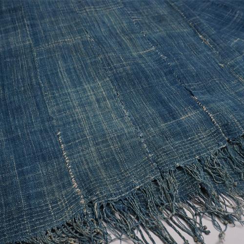 アフリカ ブルキナファソ 藍染布 無地 古布 大判 LLサイズ No.105