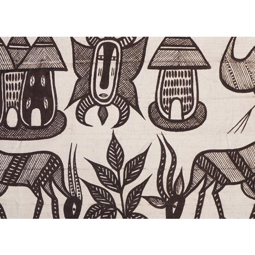 アフリカ コートジボワール セヌフォ族 コロゴ 絵布 Lサイズ No.1