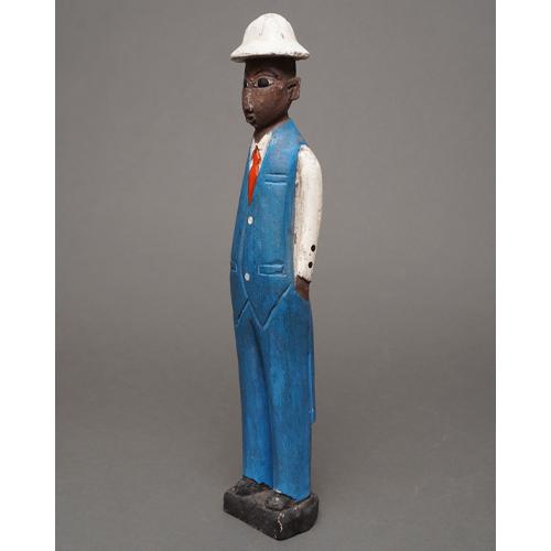 アフリカ コートジボワール コロン人形 Lサイズ No.30 水色のビジネス