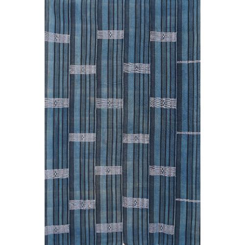 アフリカ　ブルキナファソ　ボゴラン　藍絞り布　クロス　タペストリー アフリカ ブルキナファソ ボゴラン 藍絞り布 クロス タペストリー