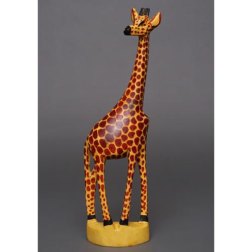 アフリカ ケニア キリン 木彫り Lサイズ No.9 置き物 オブジェ 彫刻