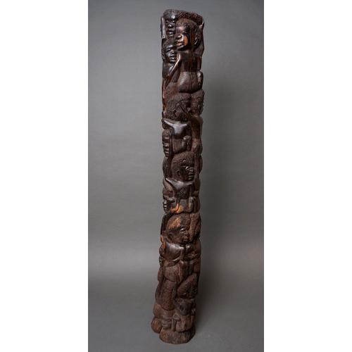 アフリカ タンザニア 特大 マコンデ ウジャマ 黒檀彫刻 135cm 木彫り
