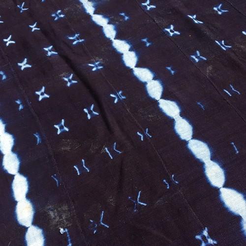 SALE/ダメージ、染めムラあり）アフリカ マリ共和国 藍染め絞りクロス