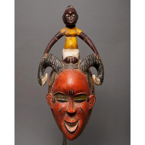 アフリカ コートジボワール グロ族 ザウリ マスク 仮面 No.248 木彫り