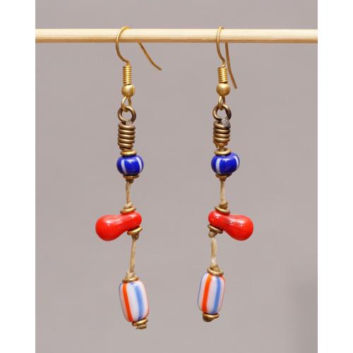 ケニア アフリカンビーズ ピアス No,1000-1 アクセサリー