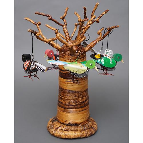 アフリカ マリ リサイクルアート 小鳥 No.7 廃材アート アフリカ雑貨