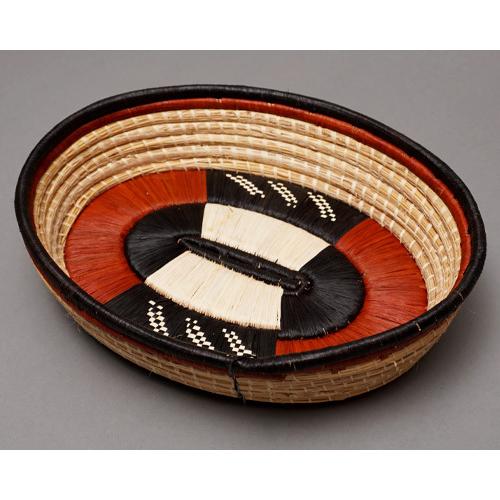 アフリカ ウガンダバスケット 楕円型 Lサイズ No.5 かご 水草 :ubd5