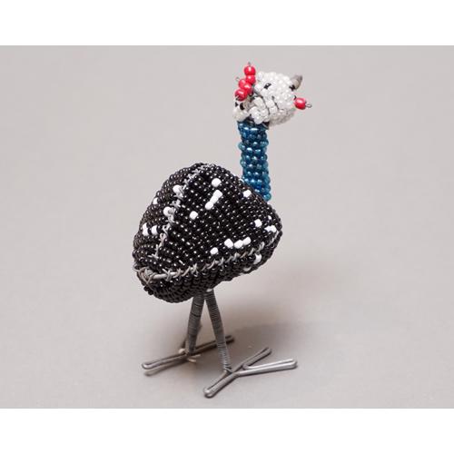 アフリカ ケニア ワイヤーアート ビーズアニマル （ホロホロ鳥） 針金