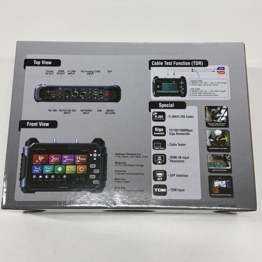 防犯カメラ テスター テストモニター IP対応 CCTV マルチフォーマット