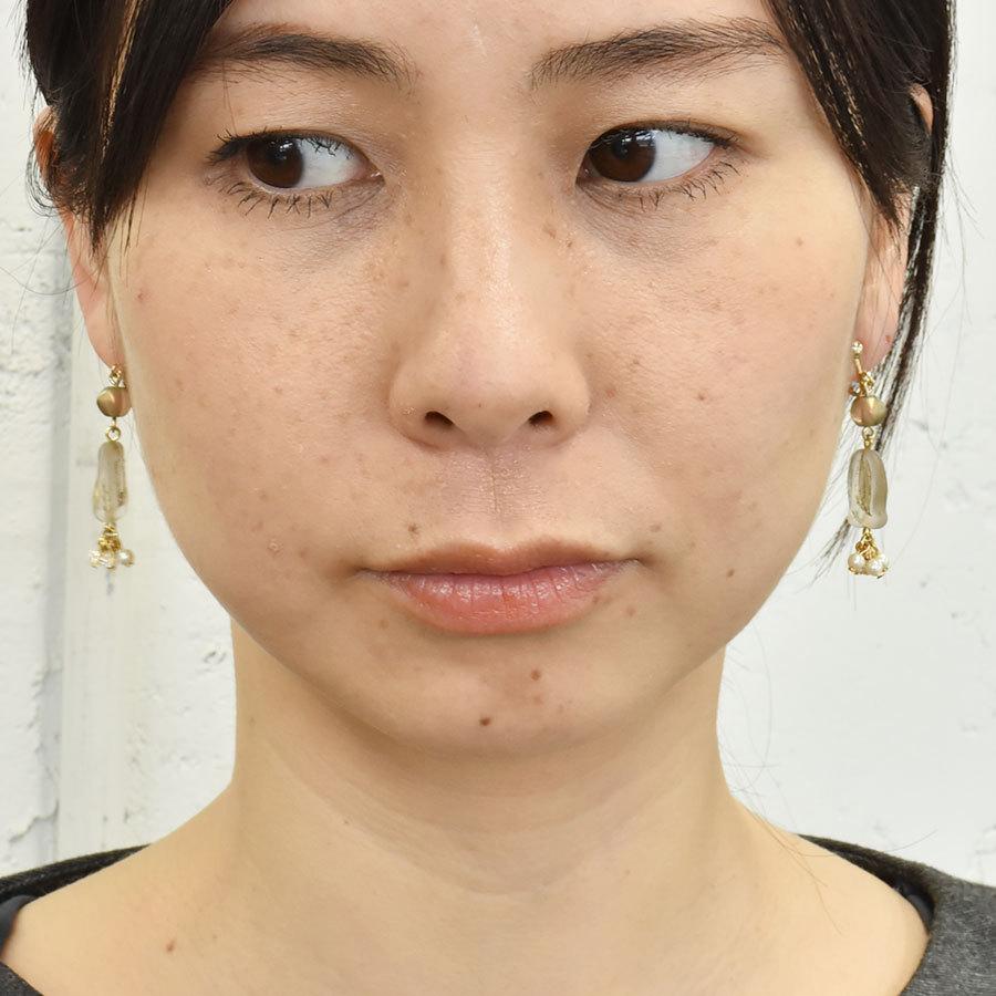 アクセサリーキット チューリップのイヤリング ゴールド ガラス ビーズ
