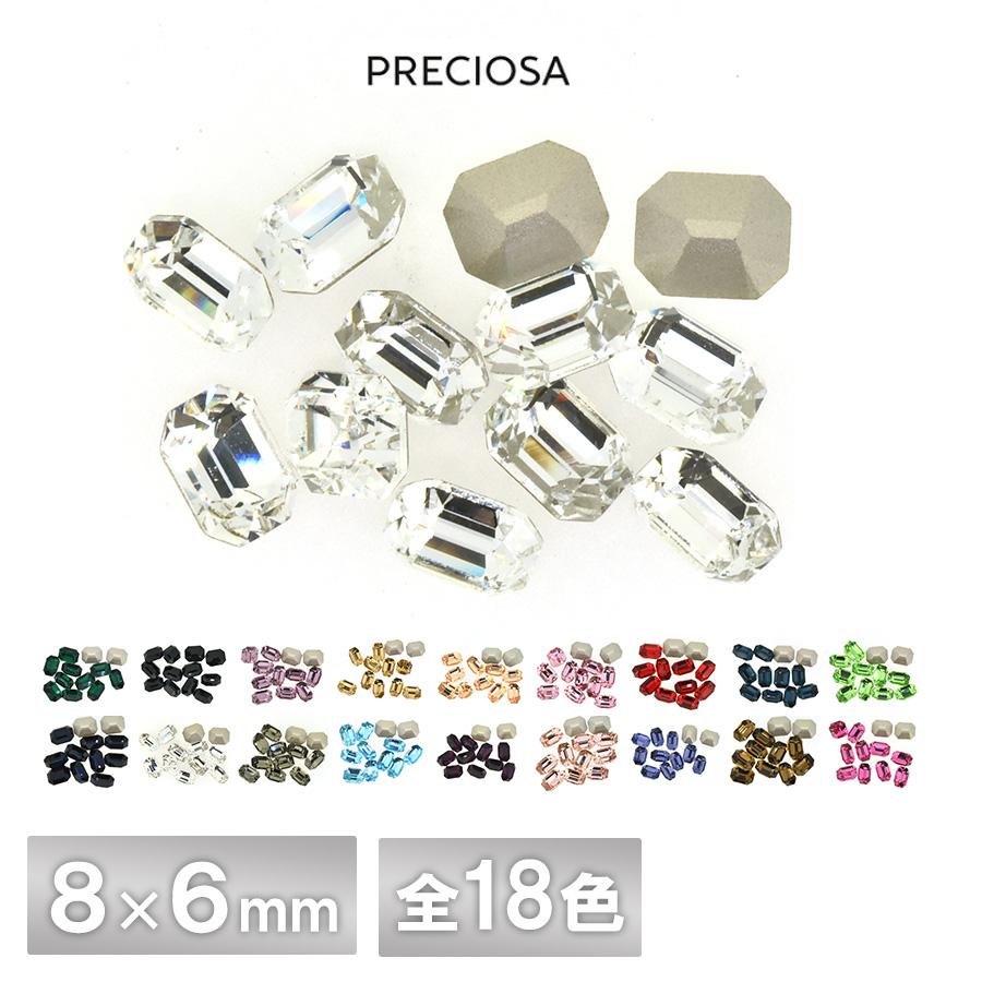プレシオサ オクタゴン 8×6mm 全18色 12個／144個ラインストーン