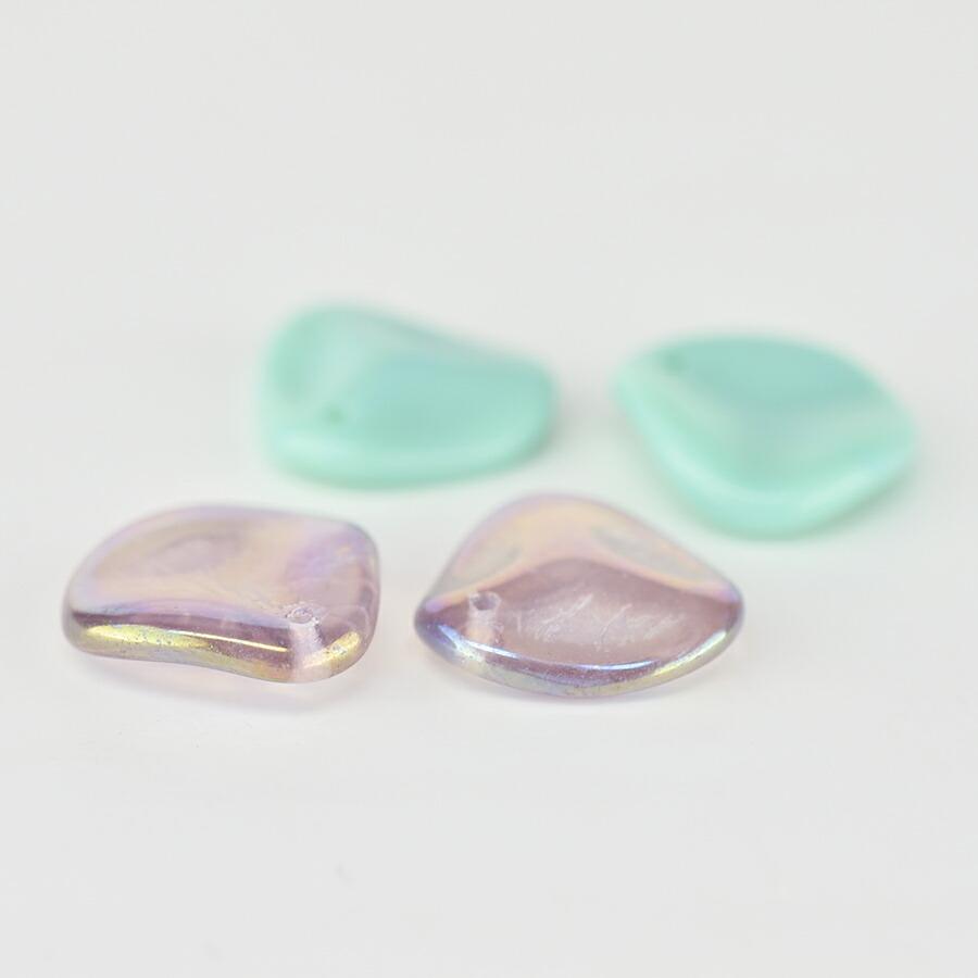 チェコビーズ ローズペタル ガラスビーズ 4個 約14×13mm 色をお選び 