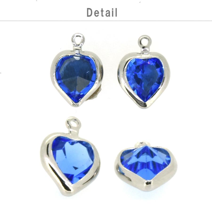 スワロフスキー 石付 石座 カン付 ハート 全15色 1個 4.8×8mm -1