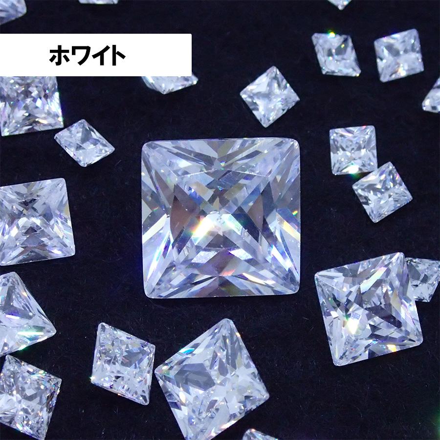 キュービックジルコニア スクエア AAA 5×5mm 全8色 50個 パーツ