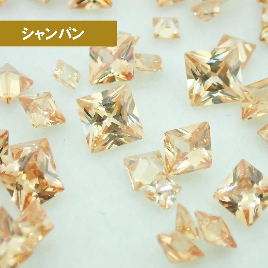 キュービックジルコニア スクエア AAA 5×5mm 全8色 50個 パーツ